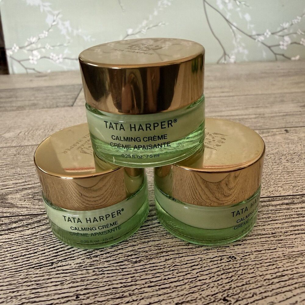 Tata Harper Calming Crème Soothing Moisturizer Mini Travel 0.25oz 7.5ml Lot Of 3
